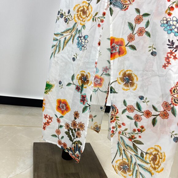 NWOT Johnny Was Ardella Silk Blend Maxi Dress/Cover up Floral Puff Sleeve Size S - Picture 5 of 14